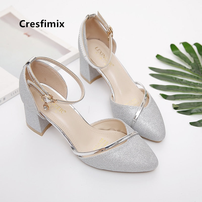 Women Fashion High Quality Silver Wedding High Heel