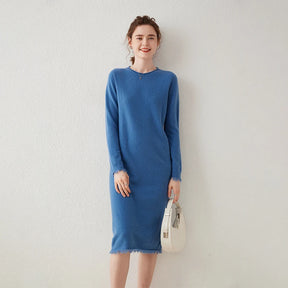 Spring Autumn Women Dress Longer Dress Cashmere Knitted Jumpers