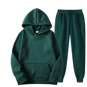 Men's Autumn and Winter New Solid Color Hoodie+pants Two-piece Set Fashionable Casual Sports Set Size S-3XL