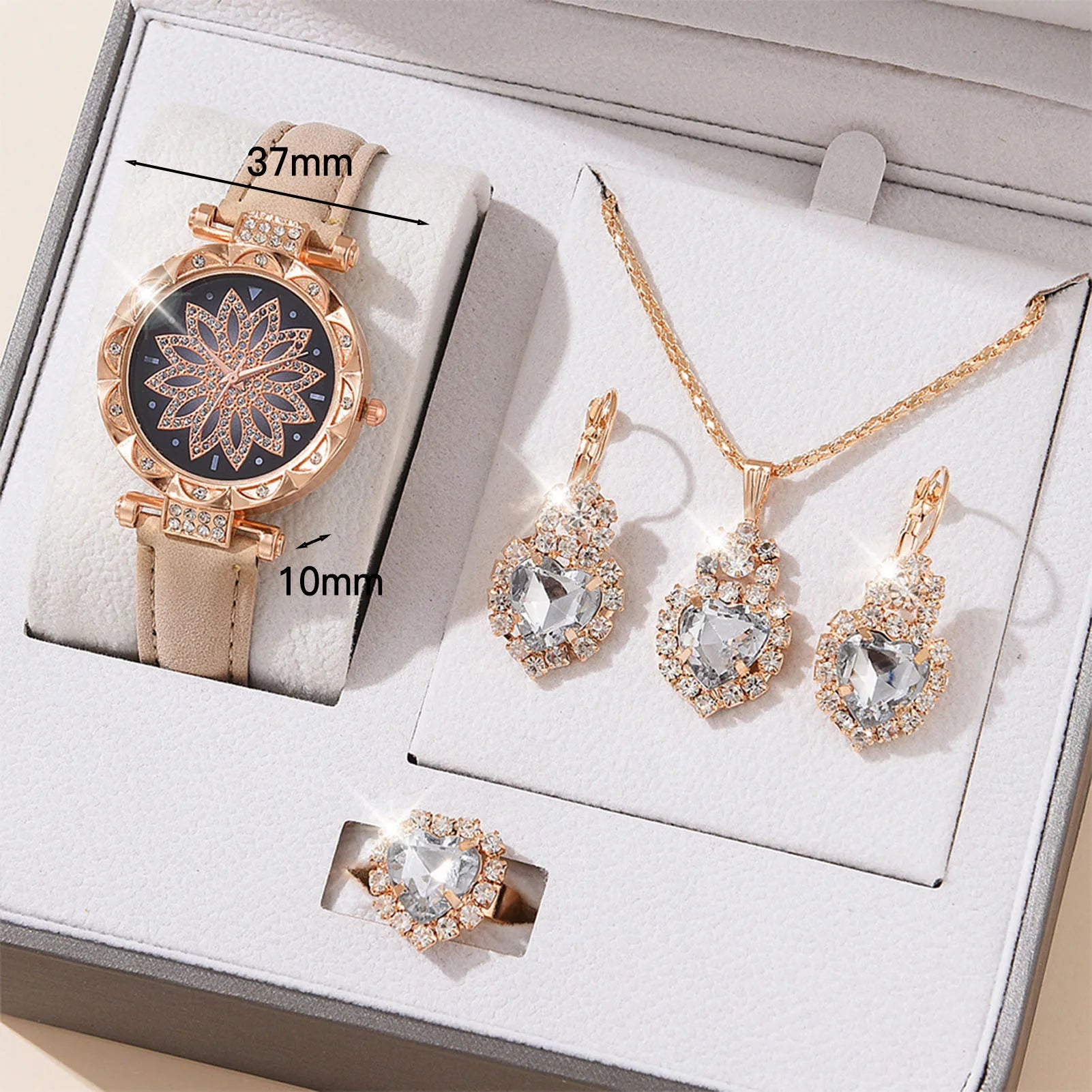 Watches Sets Gifts for Women Crystal Bling Wristwatch Jewelry Kit Gift for Mom Wife Girlfriend