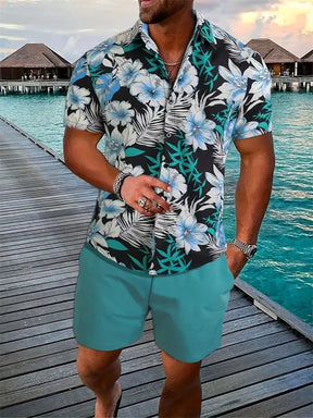 Summer Beach Style Men's Shirt Set Oversized Hawaiian Casual Suit 3d Printed Short Sleeve Shirt Shorts 2 Pcs Fashion Streetwear