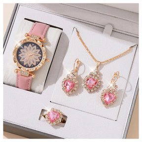 Watches Sets Gifts for Women Crystal Bling Wristwatch Jewelry Kit Gift for Mom Wife Girlfriend