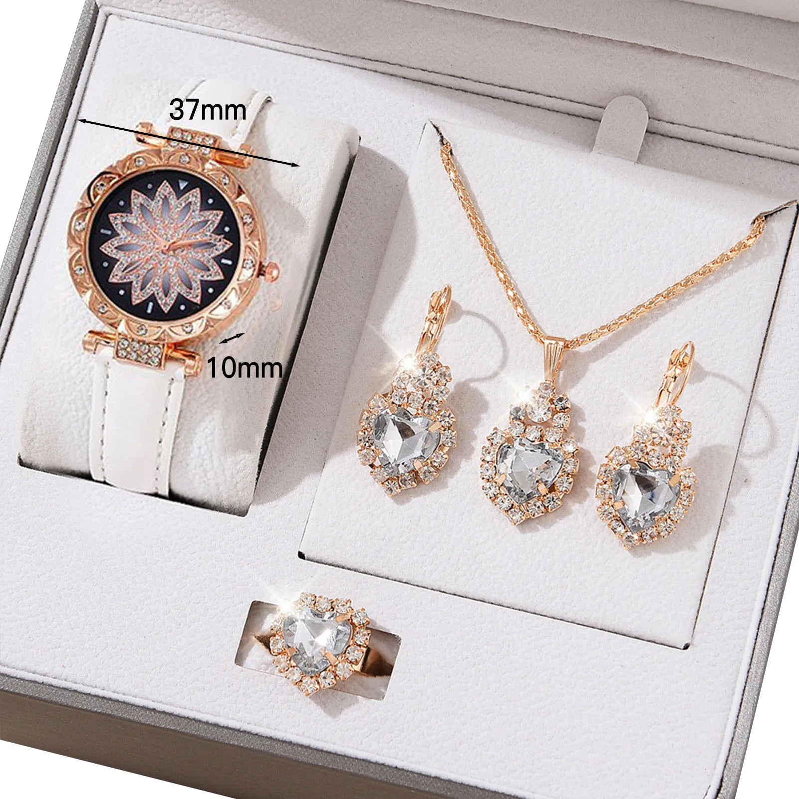 Watches Sets Gifts for Women Crystal Bling Wristwatch Jewelry Kit Gift for Mom Wife Girlfriend