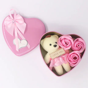 Bear Soap Rose Love Gift Box Romantic Valentines Day Mother Day Gift Wedding Birthday Flower Room Decoration Home Party Supplies