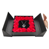 Eternal Roses Gift Box with Design Necklace 100 Languages Love You Birthday Gifts for Her Women Wife Mom Girlfriend Valentines