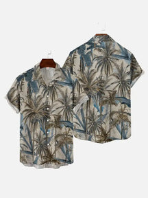 Men's Coconut Tree Pattern Shirts Summer Beach Sunset Shirt Men's Casual Short Sleeved Shirt Exquisite 3D Printed Shirt