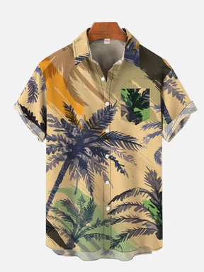 Men's Coconut Tree Pattern Shirts Summer Beach Sunset Shirt Men's Casual Short Sleeved Shirt Exquisite 3D Printed Shirt