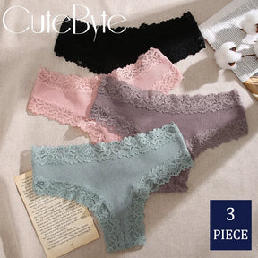 Sexy Lace Cotton Brazilian Pants Women Low Waist Panties Underwear