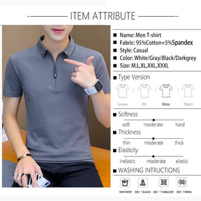 Summer Cotton T Shirt Men Short Sleeve