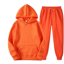 Men's Autumn and Winter New Solid Color Hoodie+pants Two-piece Set Fashionable Casual Sports Set Size S-3XL