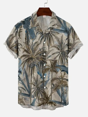 Men's Coconut Tree Pattern Shirts Summer Beach Sunset Shirt Men's Casual Short Sleeved Shirt Exquisite 3D Printed Shirt