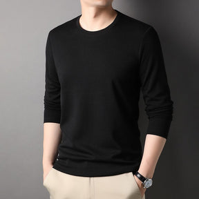 Mens Round Neck Long Sleeve Tops