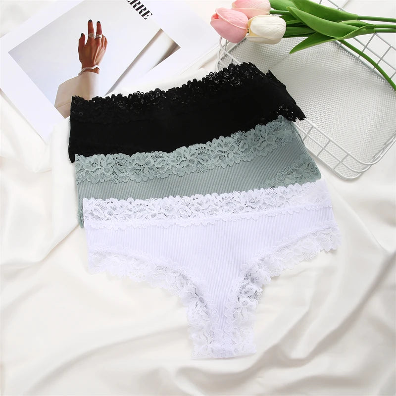 Sexy Lace Cotton Brazilian Pants Women Low Waist Panties Underwear