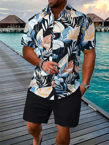 Summer Beach Style Men's Shirt Set Oversized Hawaiian Casual Suit 3d Printed Short Sleeve Shirt Shorts 2 Pcs Fashion Streetwear