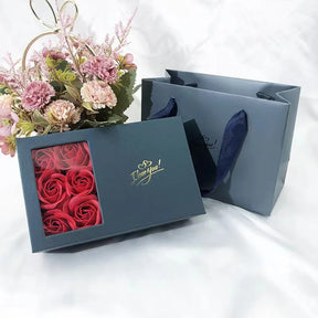 Flower Jewelry Box Six Roses Window Gift Box Ring Earrings Pendant Jewelry Box Jewelry Organizer Valentines Day Decoration