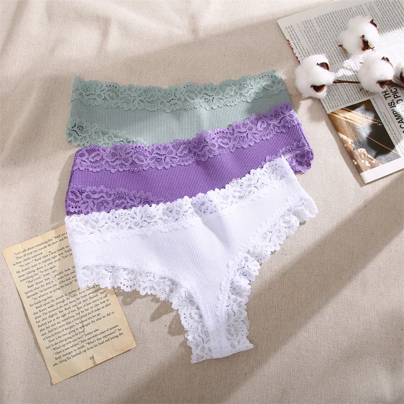 Sexy Lace Cotton Brazilian Pants Women Low Waist Panties Underwear