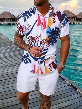 Summer Beach Style Men's Shirt Set Oversized Hawaiian Casual Suit 3d Printed Short Sleeve Shirt Shorts 2 Pcs Fashion Streetwear