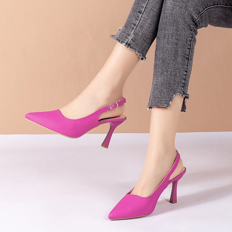 Women's High Heels Singback Pumps Sexy Pointed Toe